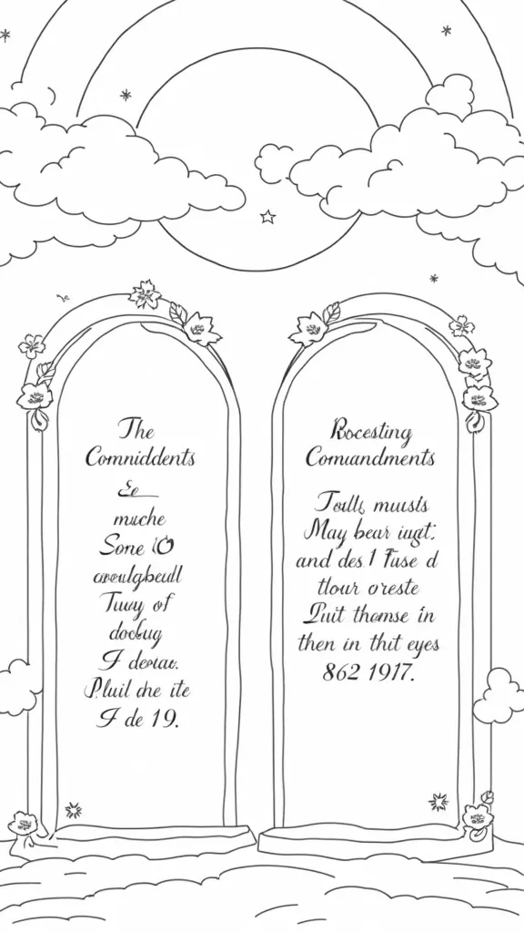 10 Commandments Page de couleur